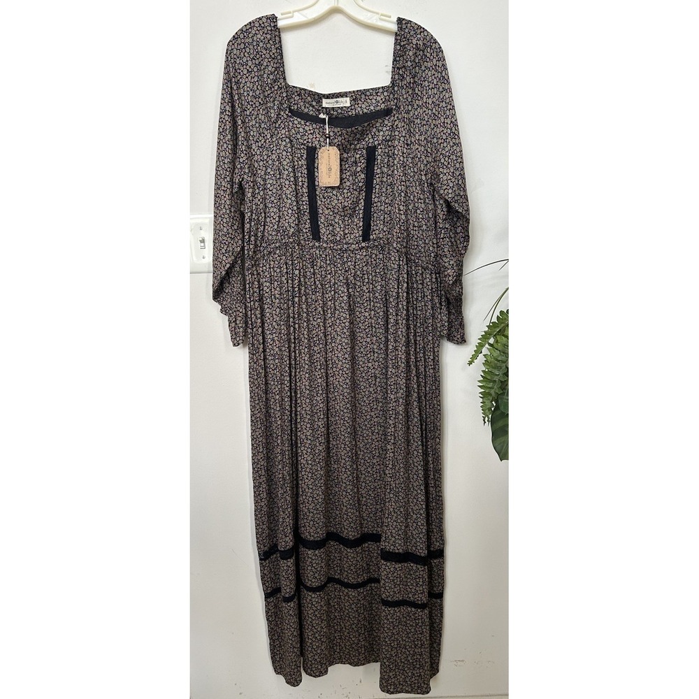 NWT Natural Life Multicolor Floral Pattern Prairie Maxi Long Dress Boho Sz S‎ - Picture 2 of 8